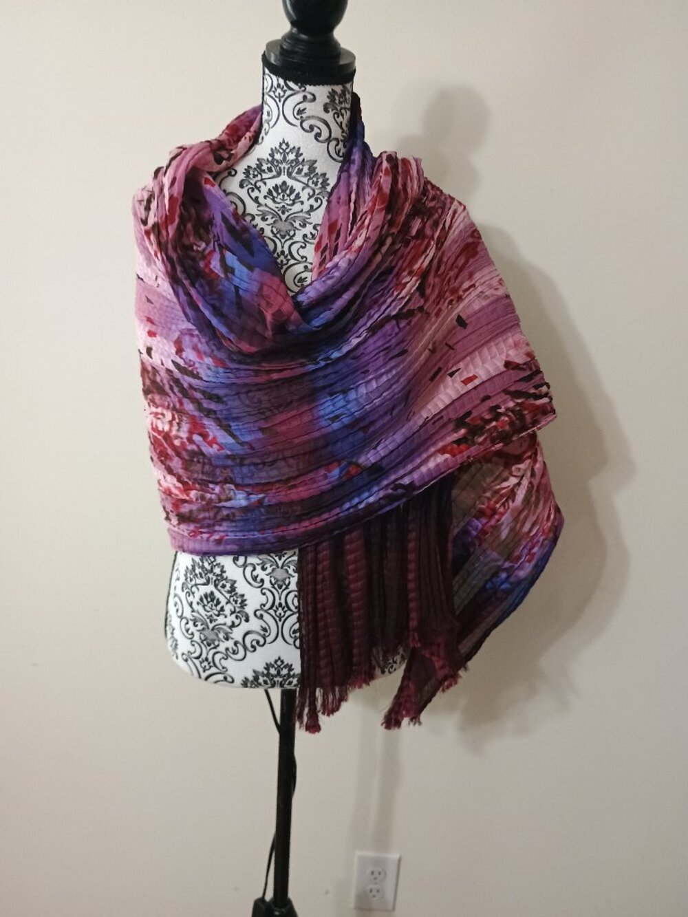 Silky Crinkled Multiway Wrap Scarf